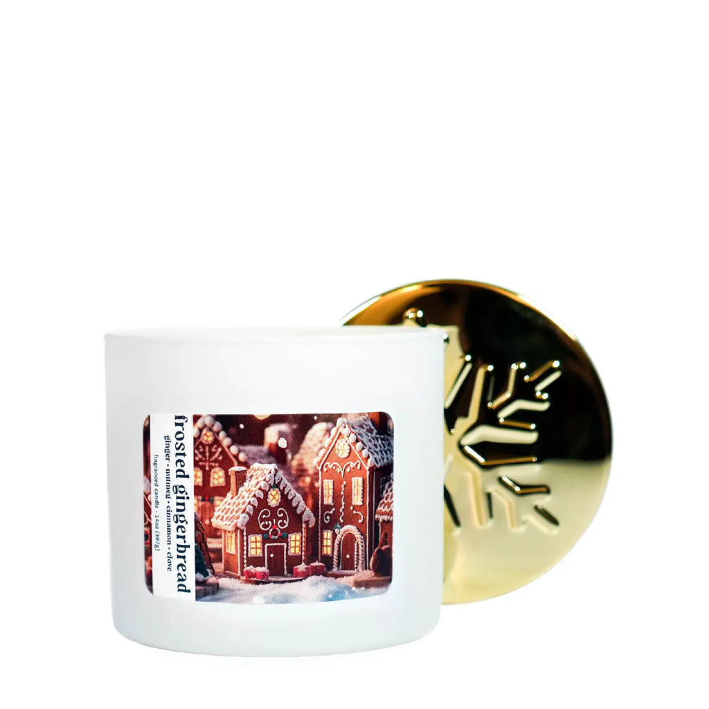 Frosted Gingerbread 3-Wick Jar Candle, Soy Blend Wax, 14oz