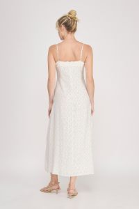 Cream & Black Dot Silhouette Dress