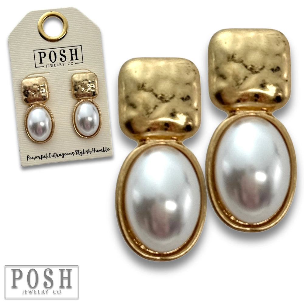 Oval Bead Post Earring