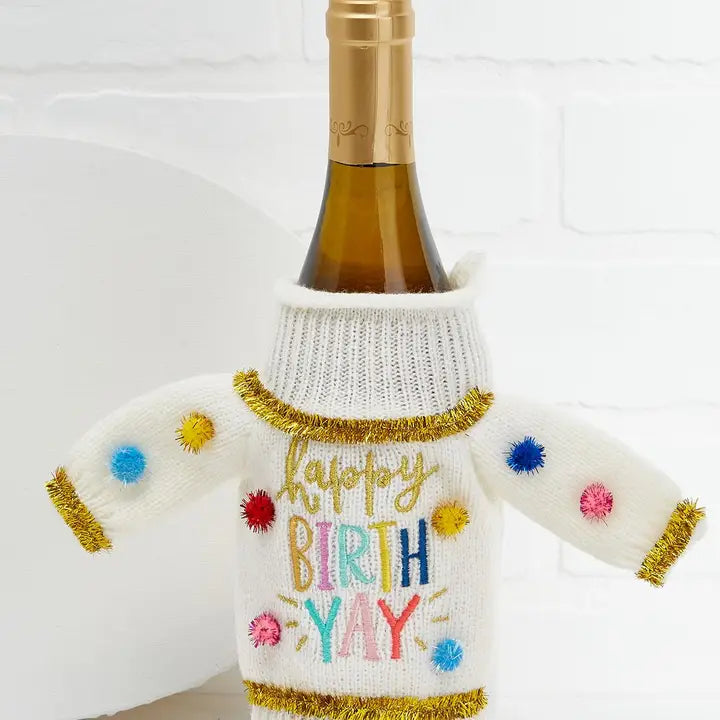 Funny Wine Bottle Sweater | Happy Birthyay