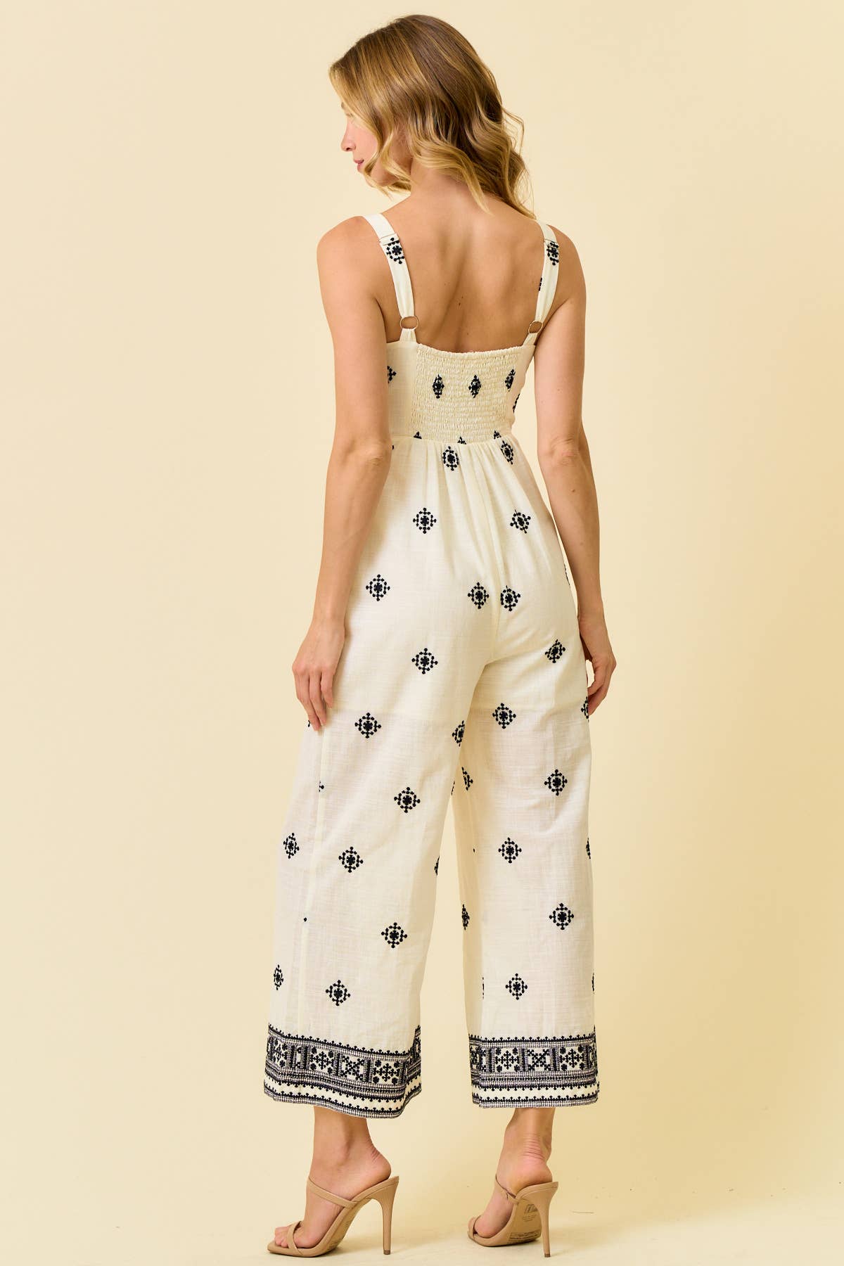 BORDER EMBROIDERED JUMPSUIT