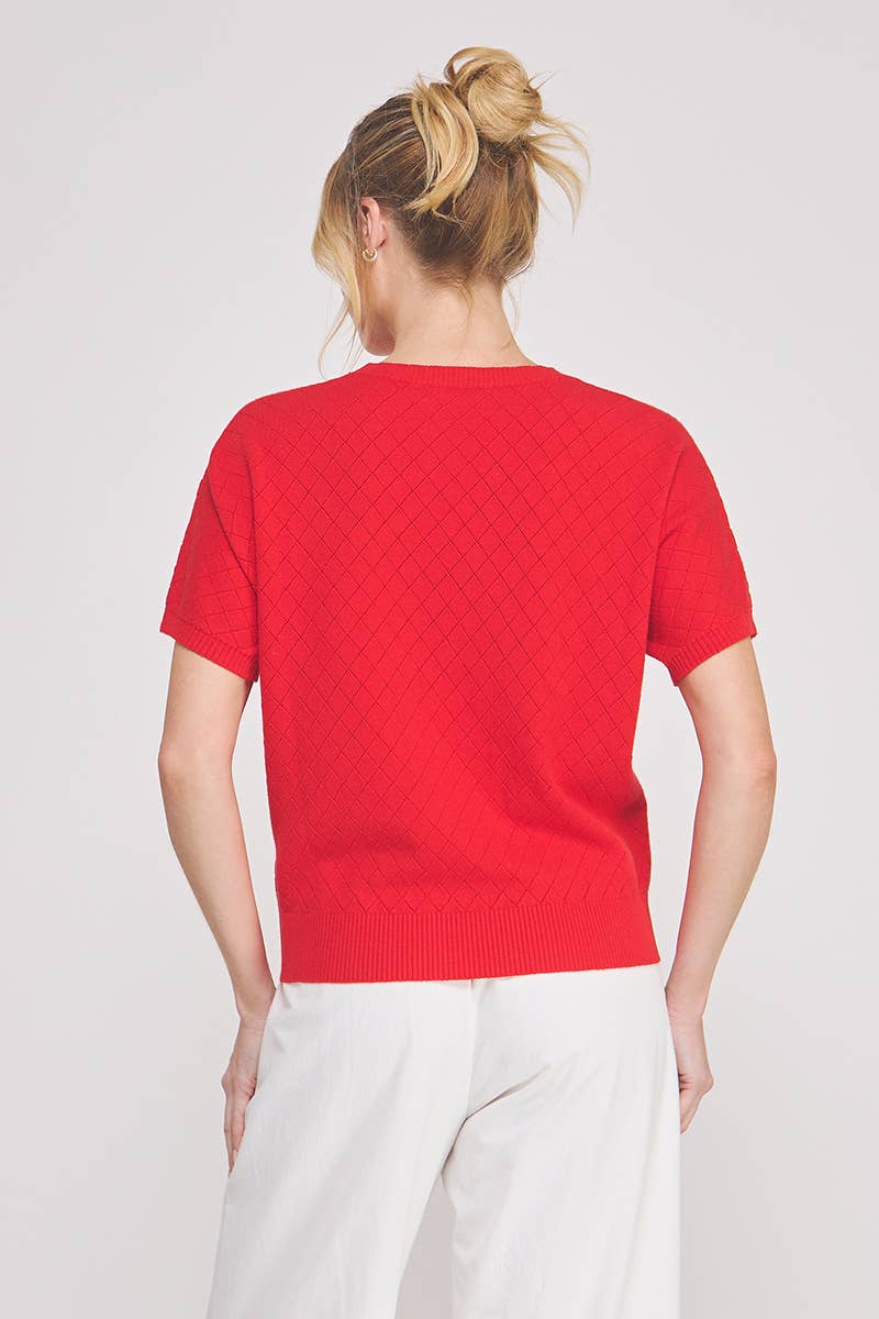 Short Sleeve Dolman Pointelle