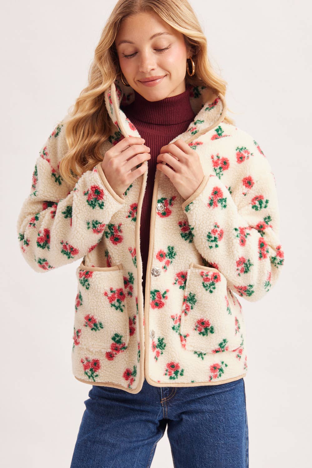 Floral Sherpa Jacket