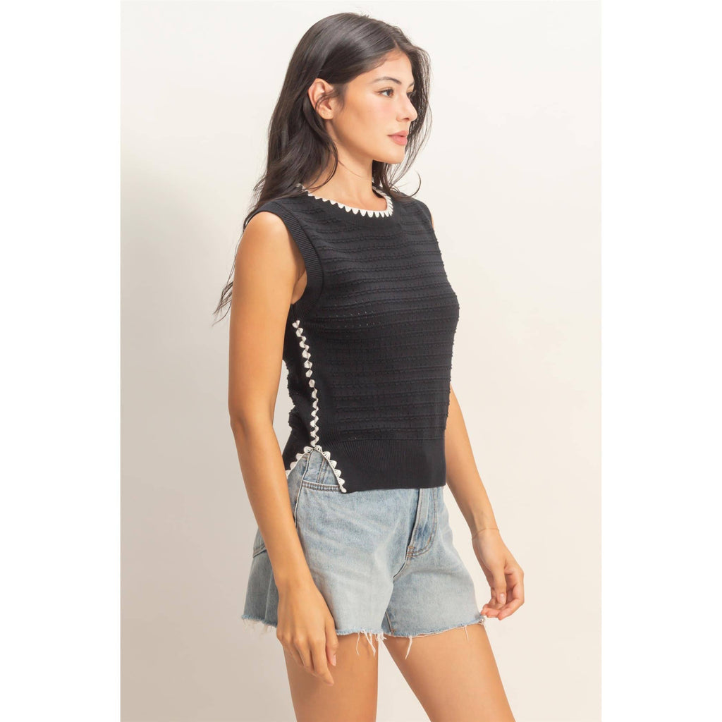 Eyelet Sleeveless Top