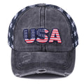 Washed Vintage Embroidered American Flag Baseball Cap