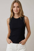 GROMMET RUFFLE SLEEVE TANK