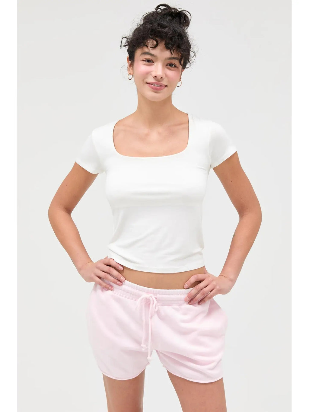 Square Neck Basic White Tee