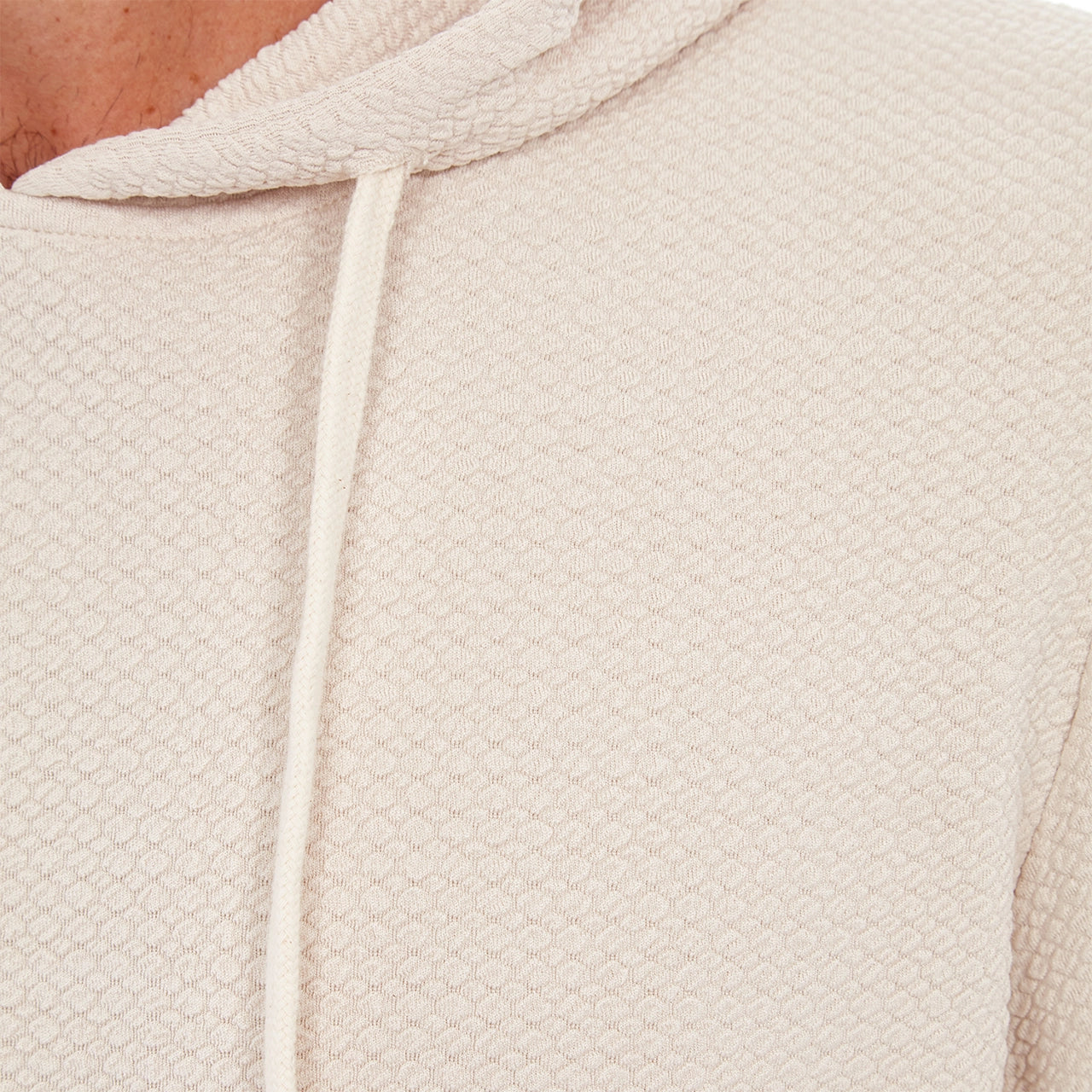 Textured Tonal Stretch Kangaroo Pocket Hoodie