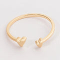 Gold Open Heart Adjustable Ring