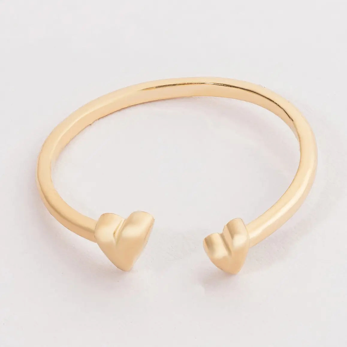 Gold Open Heart Adjustable Ring