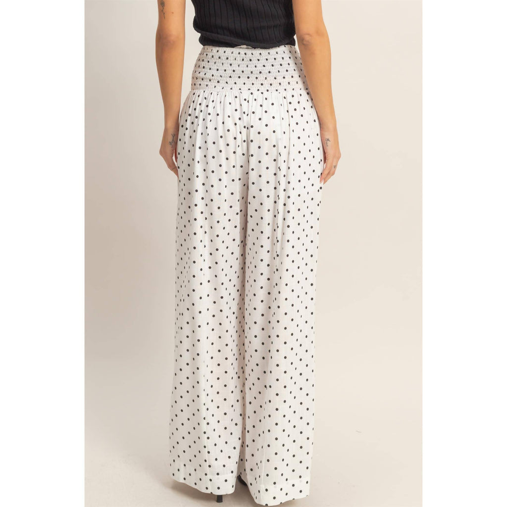 Polka Dot Wide-Leg Pants