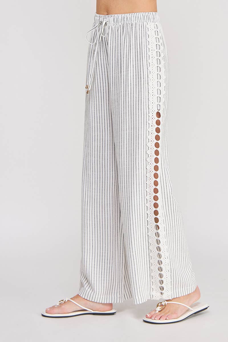 Soft Linen Elastic Tie Waist Pant