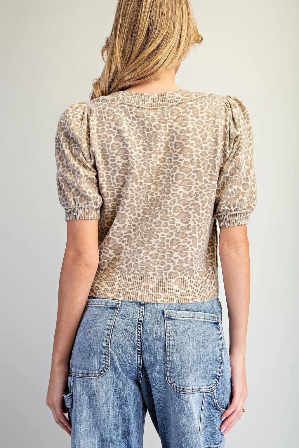 Leopard Short Sleeve Cardigan