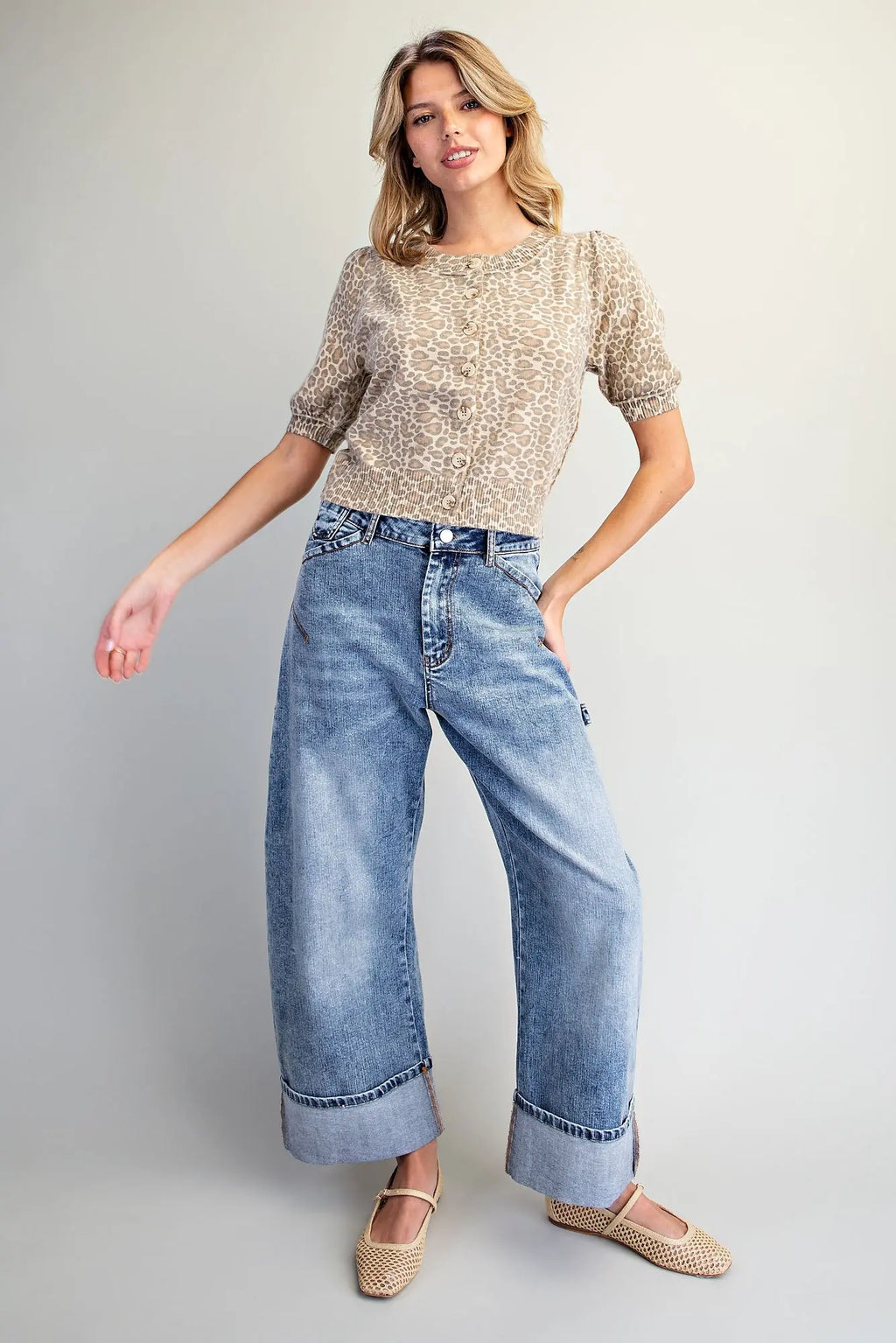 Leopard Short Sleeve Cardigan