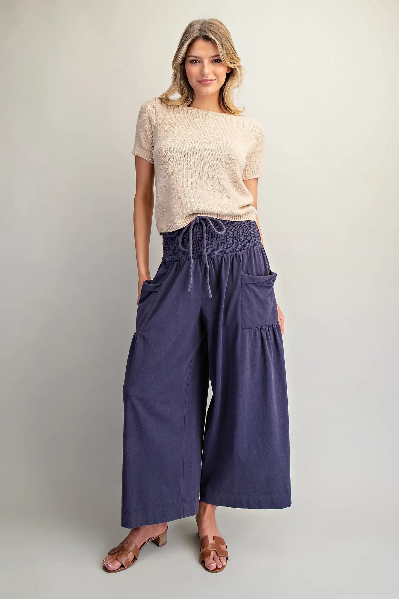 Oatmeal Short Sleeve Sweater Top