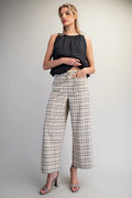 Taupe Plaid Pant