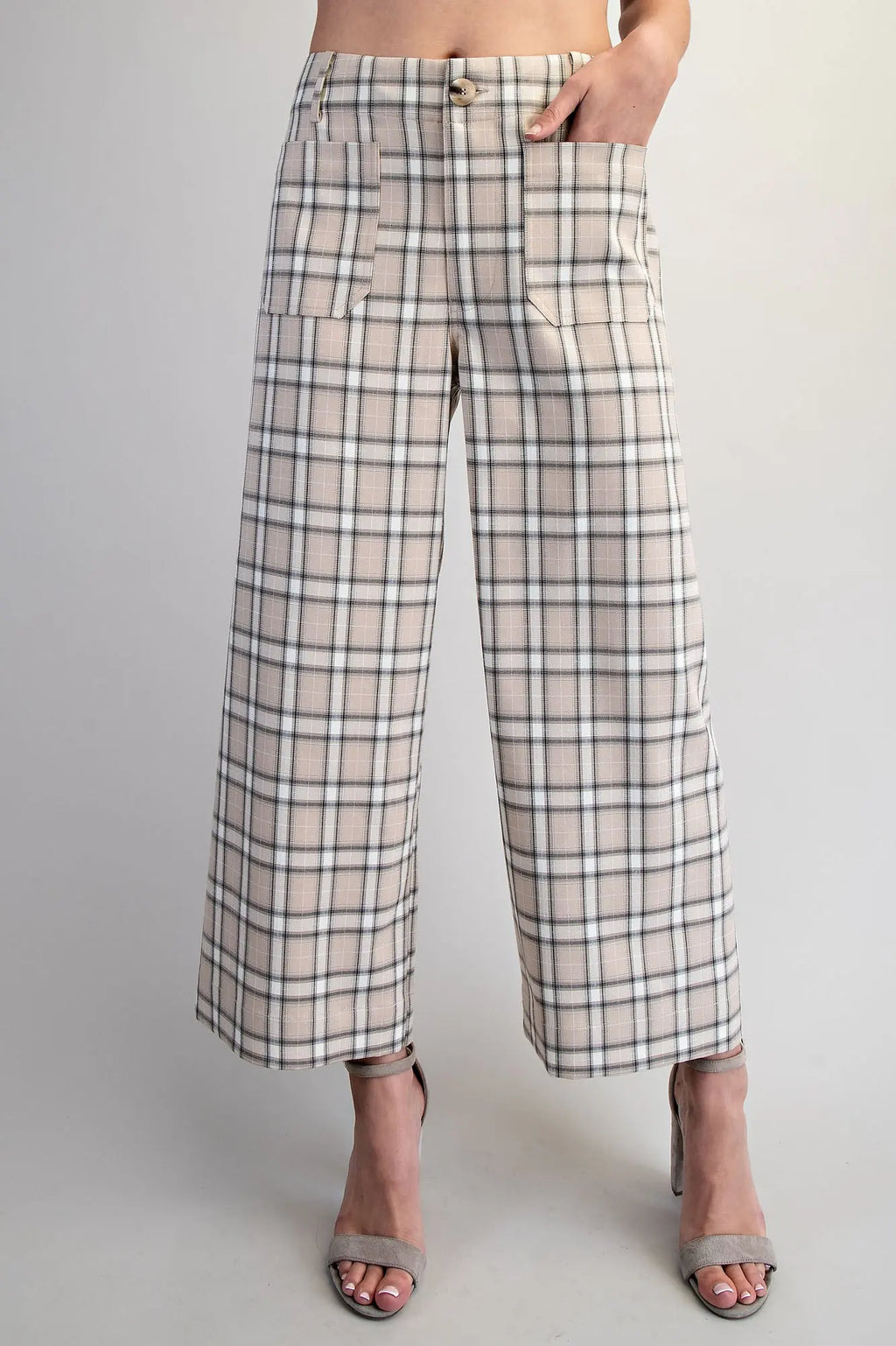 Taupe Plaid Pant