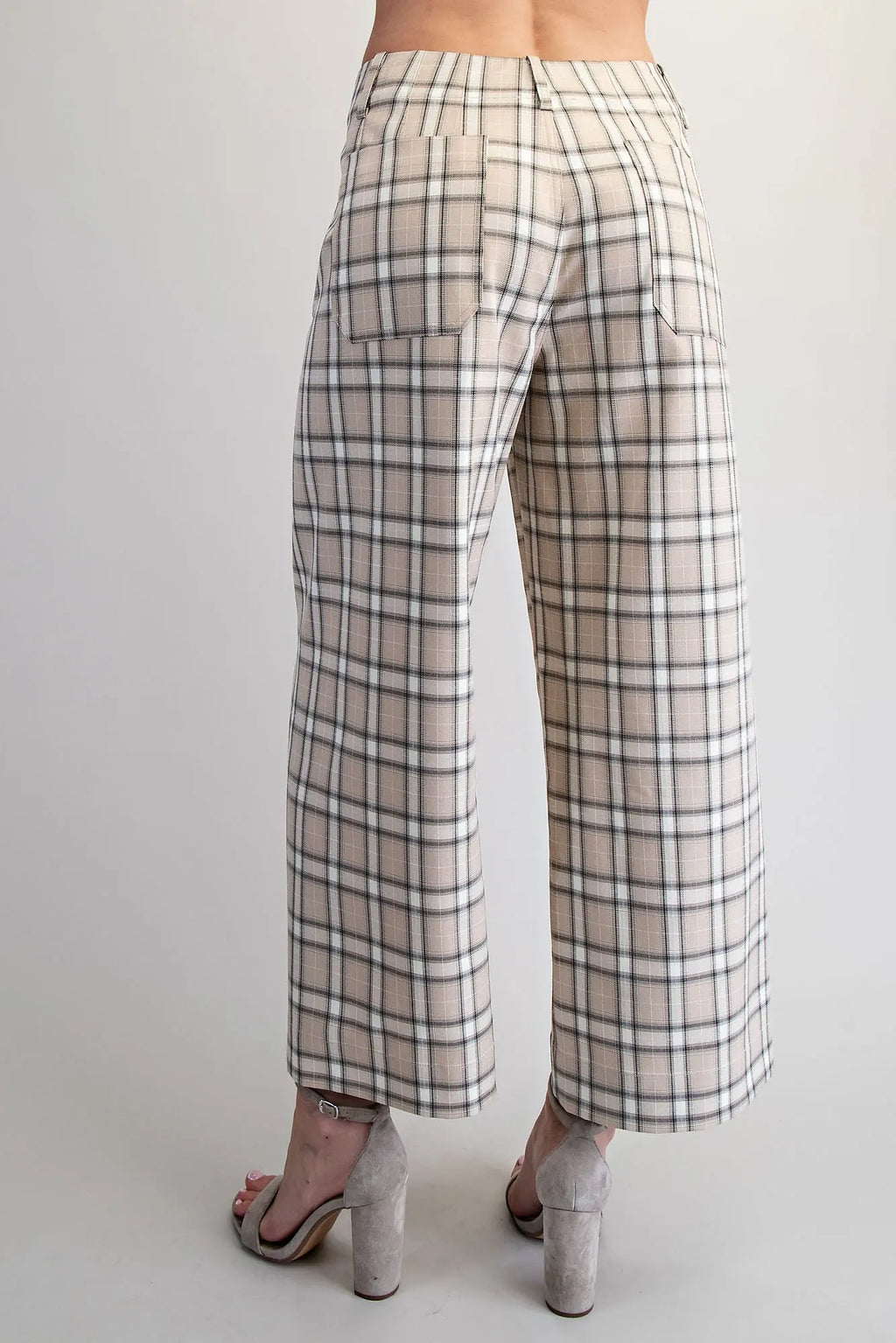 Taupe Plaid Pant