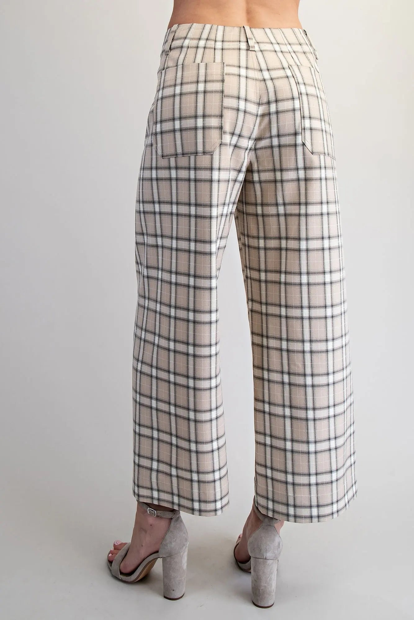 Taupe Plaid Pant