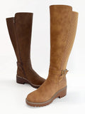 AGENDA-28 Elastic Back Panel Tall Riding Boots
