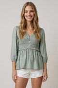 Sagemint Peplum Blouse