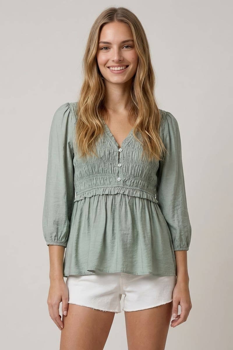 Sagemint Peplum Blouse
