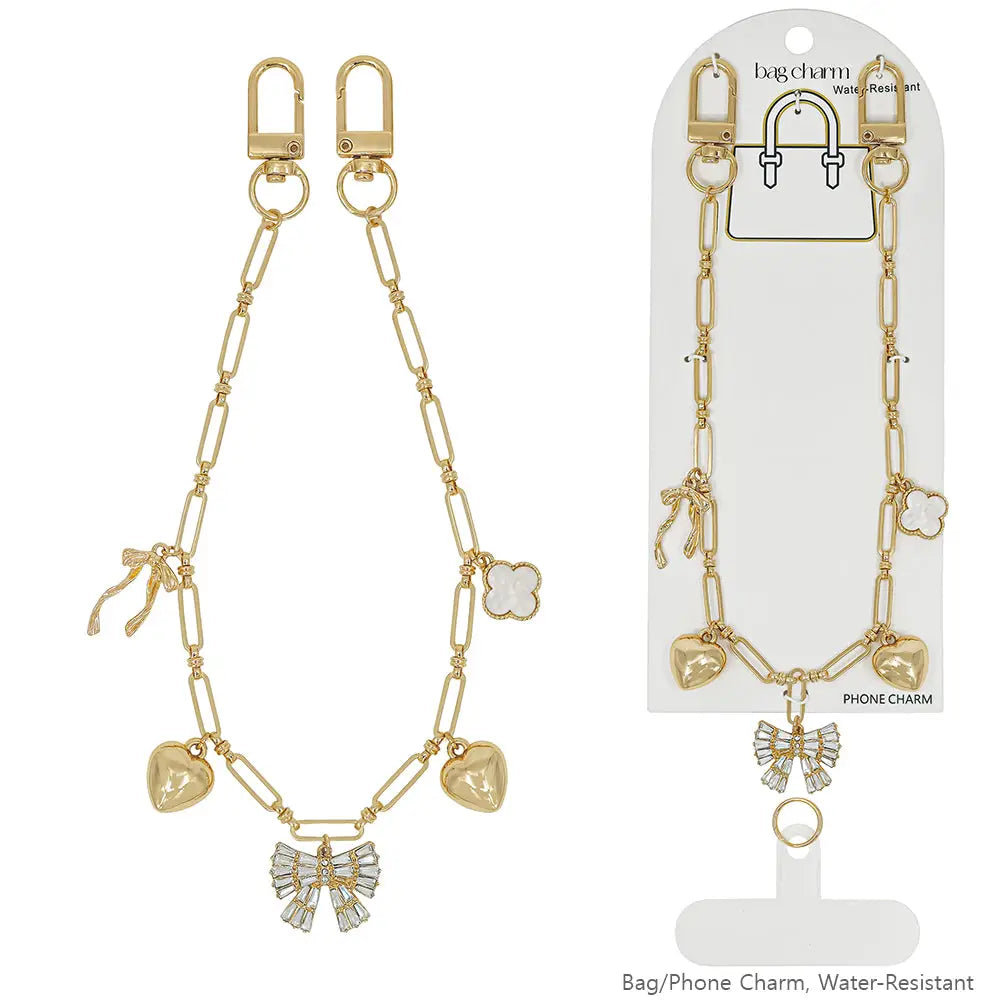 Pearl and Gold Clip-On Bag Charm