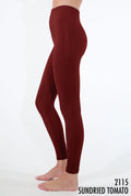 Ribbed High Waist Leggings-Sun Dried Tomatoe