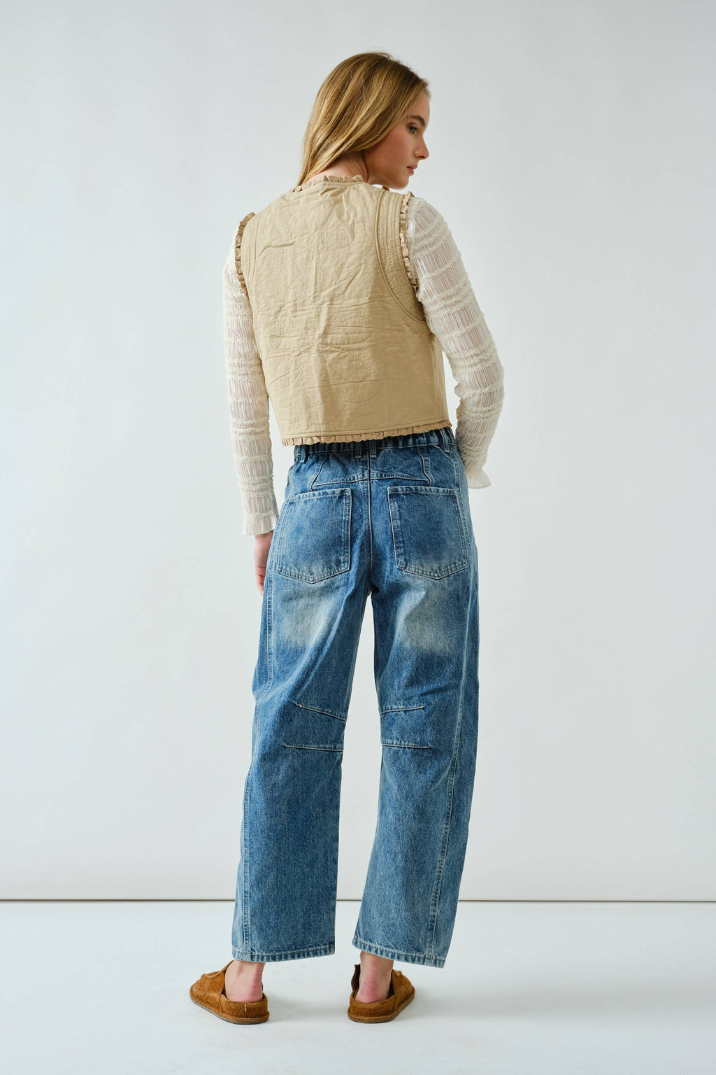 EMBROIDEREDBARREL PANTS
