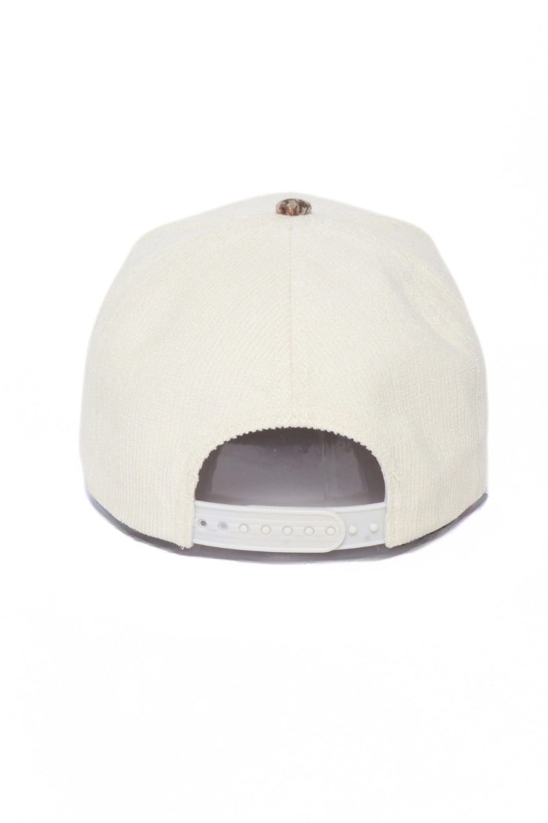 Plaid Brim Beige Blank Hat