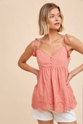 Eyelet Lace Babydoll Cami