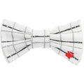 White Checkered Canvas Pet Bow Tie