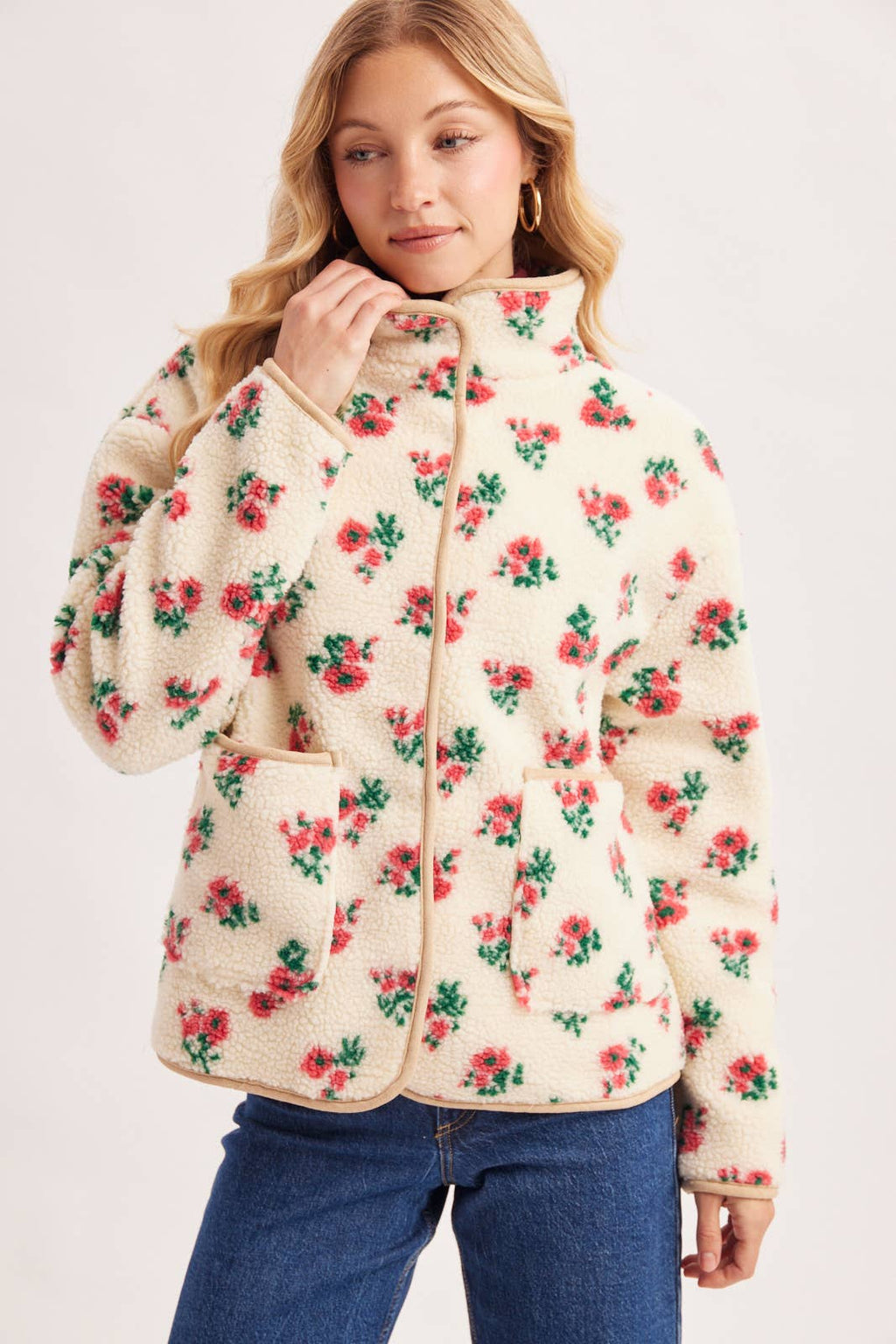 Floral Sherpa Jacket