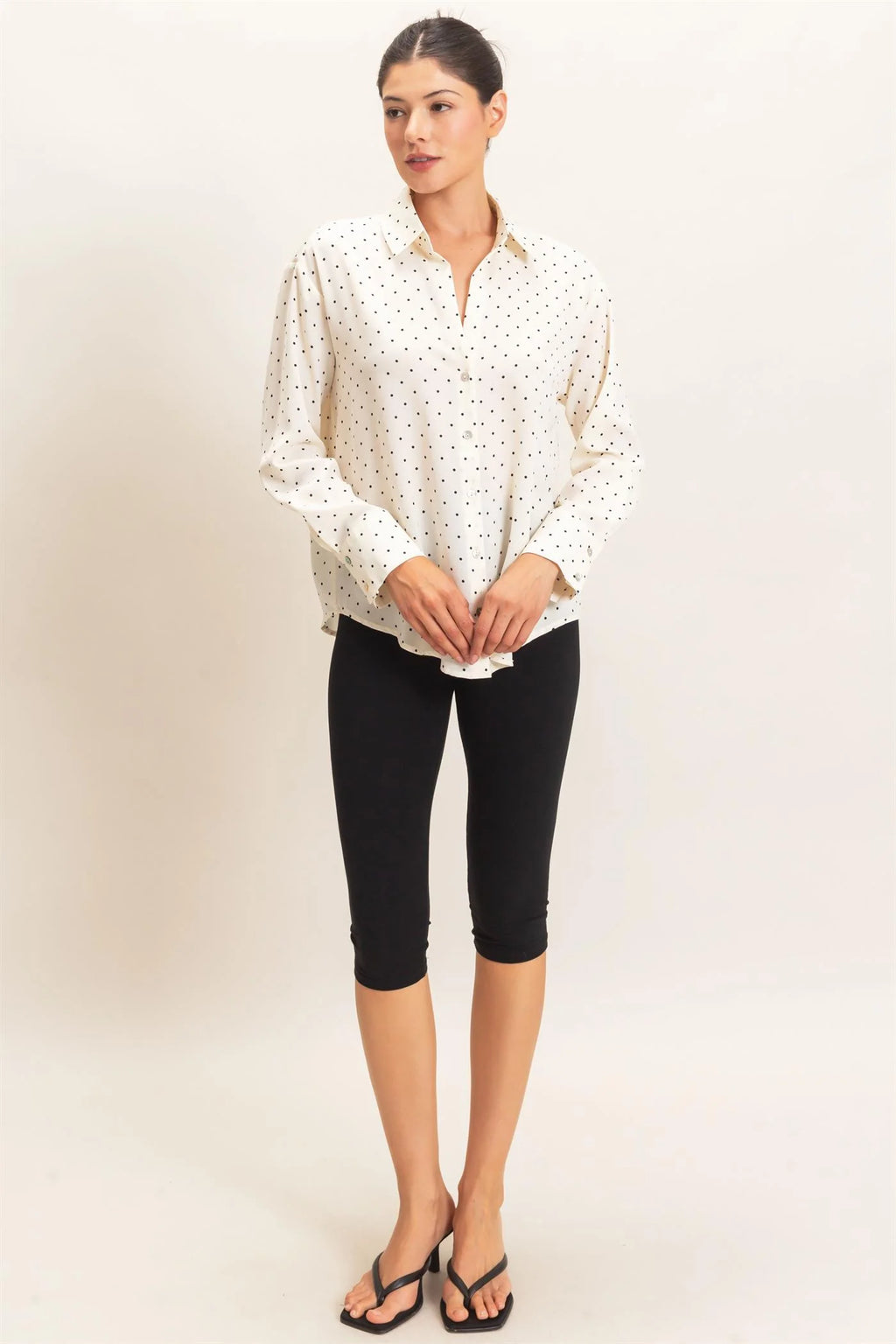 Polka-dot Cream Blouse