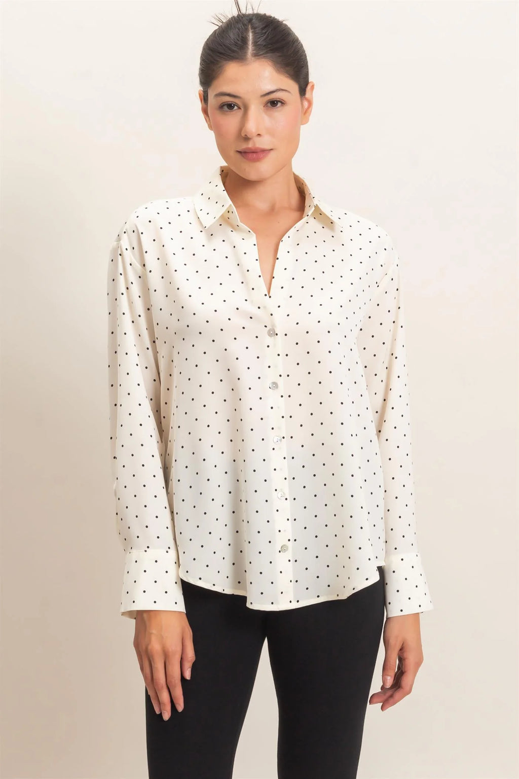 Polka-dot Cream Blouse