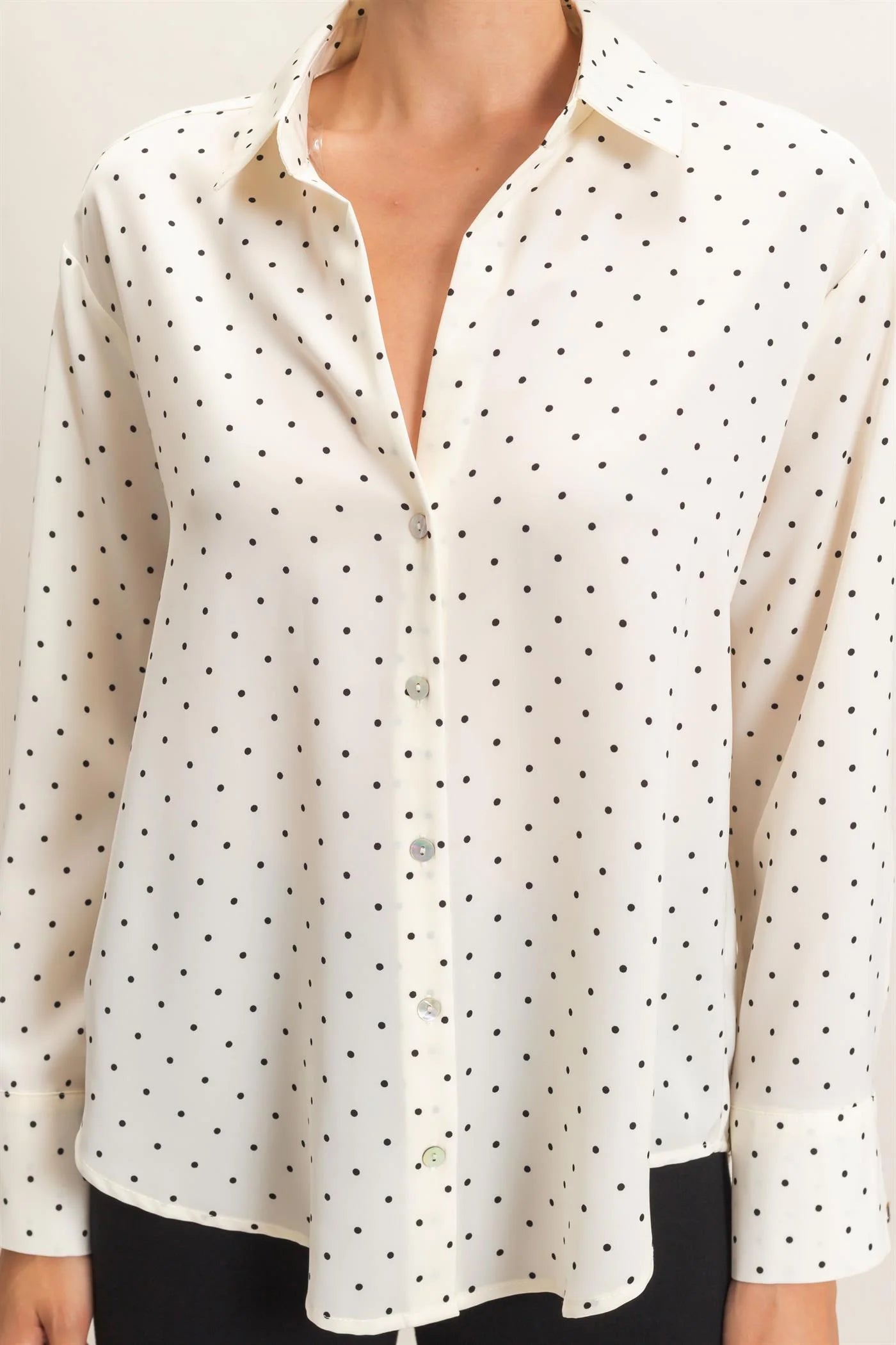 Polka-dot Cream Blouse