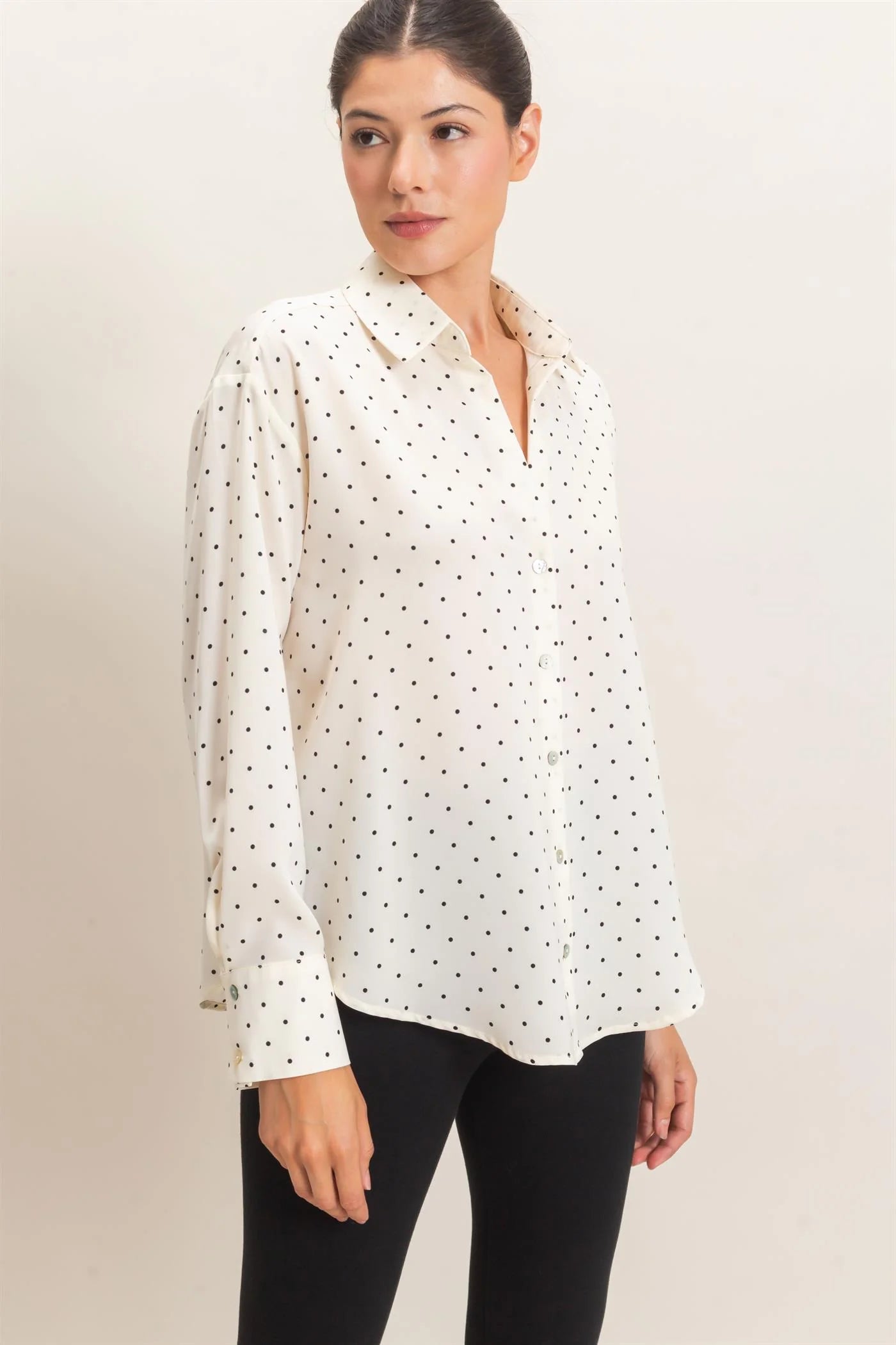Polka-dot Cream Blouse