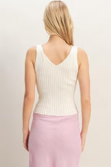 Off White V-Neck Tank