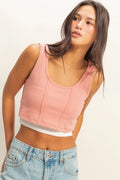 Cropped Ribbed Tank Top