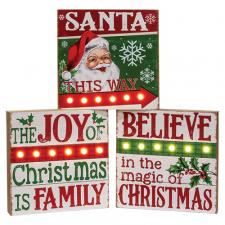Lighted Believe/Joy/Santa LED Box Signs