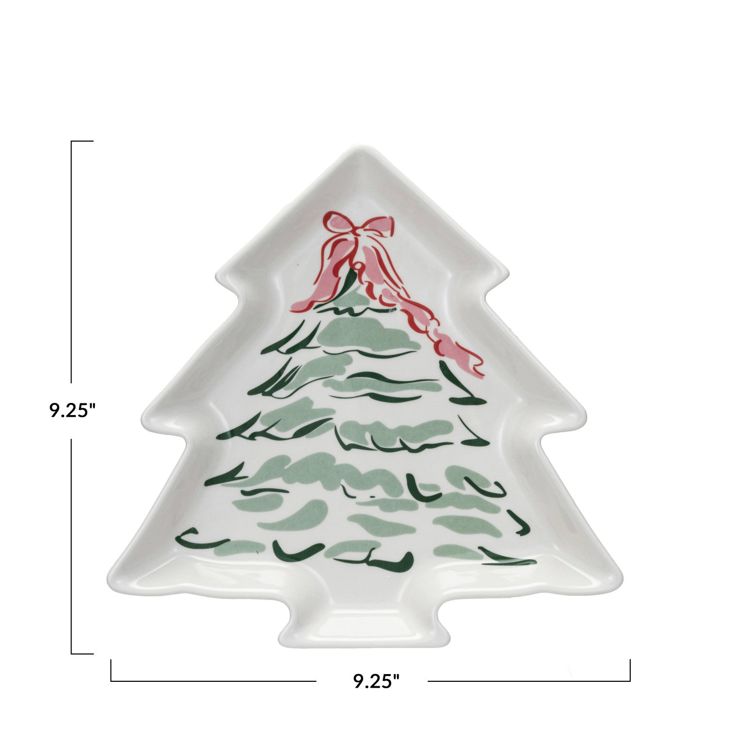 Christmas Tree Stoneware Cookie Plate
