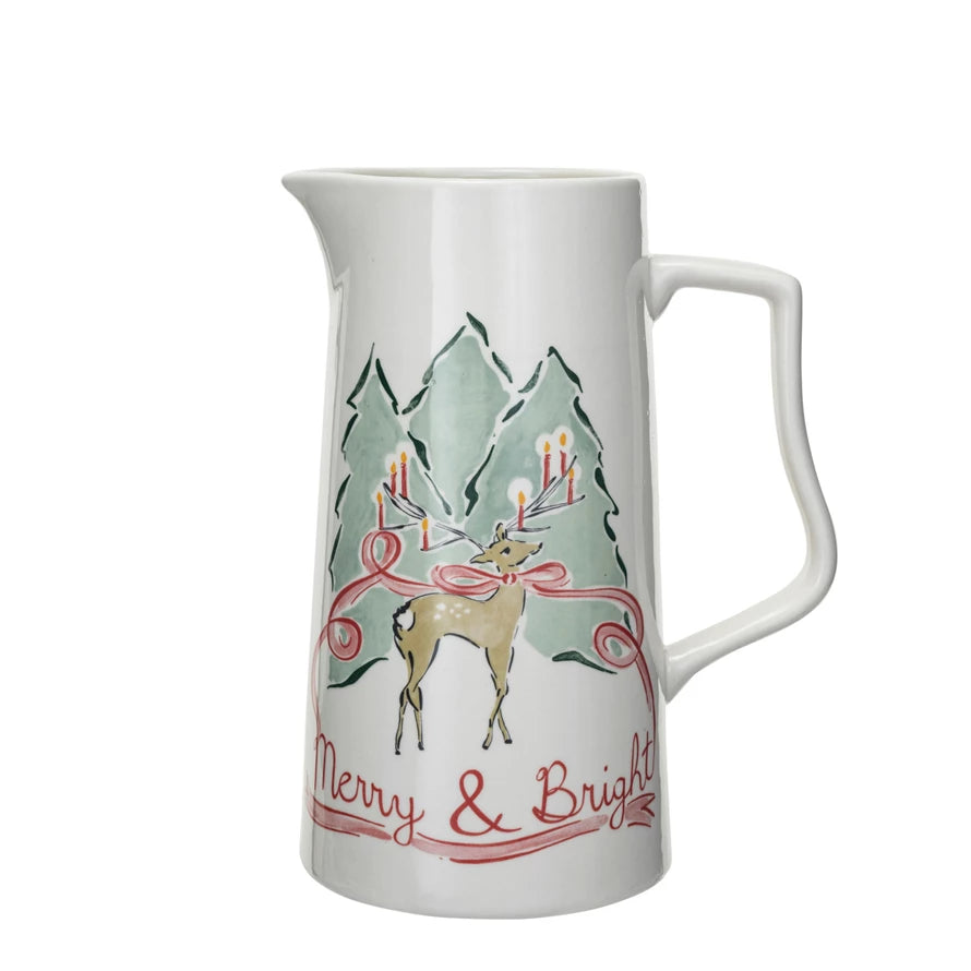 Merry & Bright Stoneware Pitcher