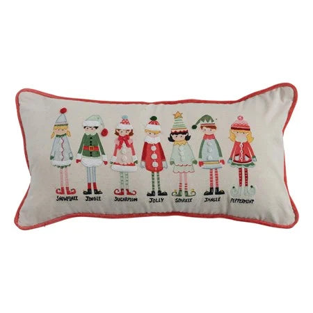 Embroidered Elves Pillow